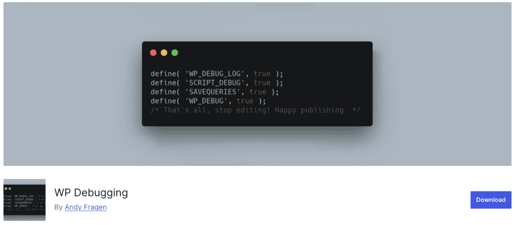 WP Debugging by Andy Fragen